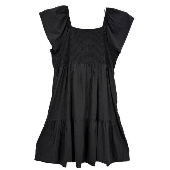 Terra & Sky Women Pullover Flutter Sleeve Black Midi Dress Plus 4X (28W-30W) NWT - Picture 5 of 11